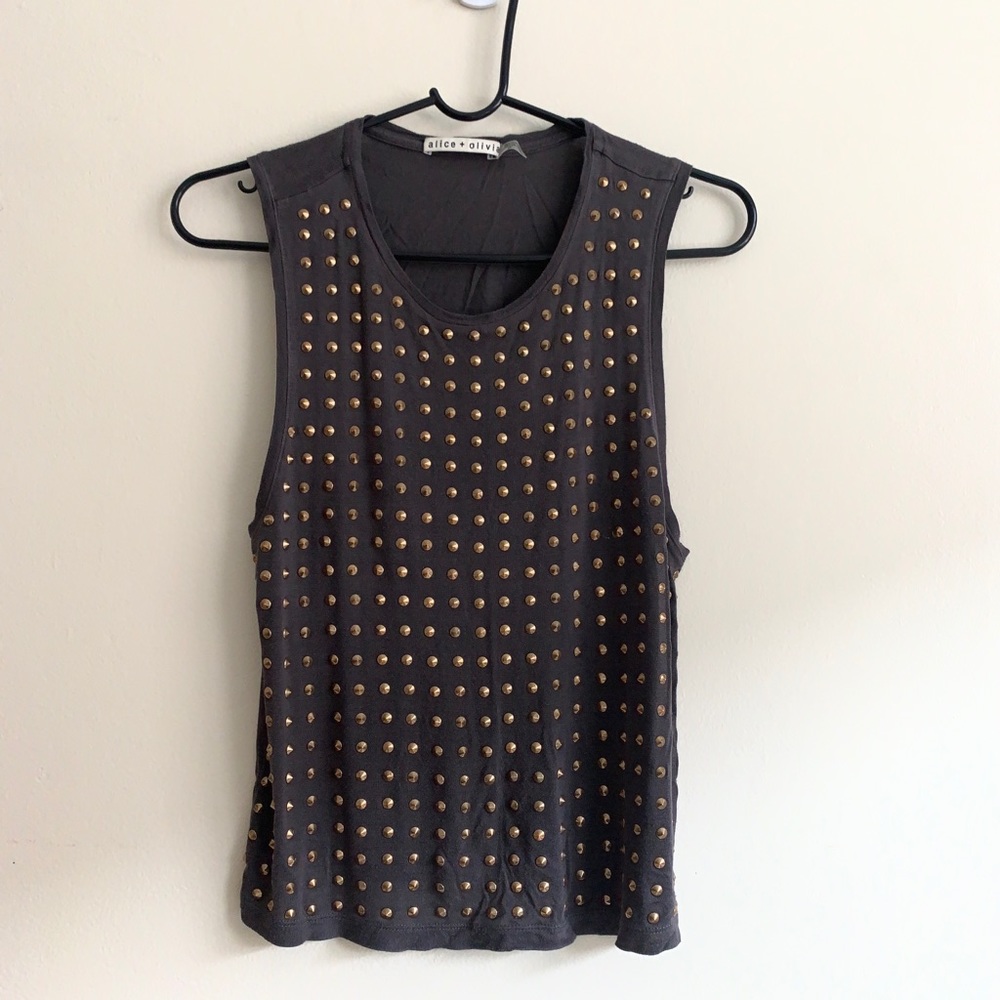 Alice and Olivia Cicely Studded Top